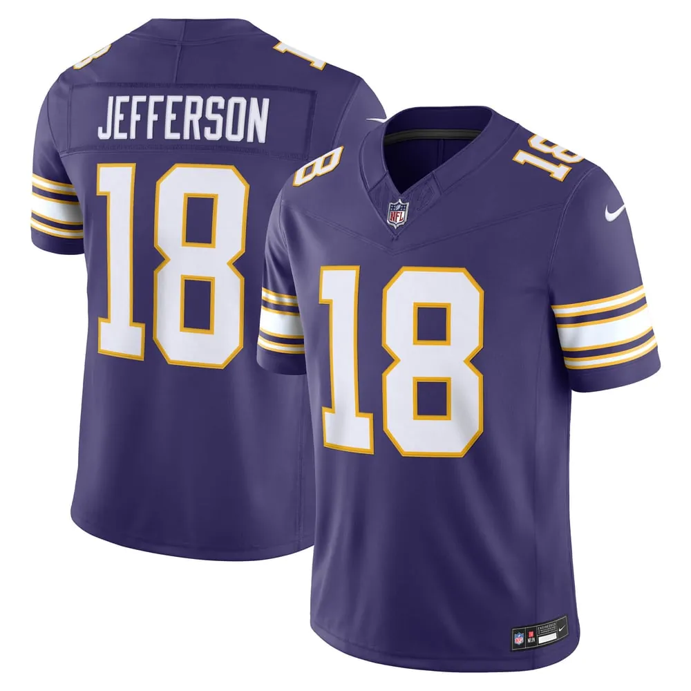 Justin Jefferson Minnesota Vikings Nike Alternate Classic Vapor F.U.S.E. Stitched Limited Jersey - Purple