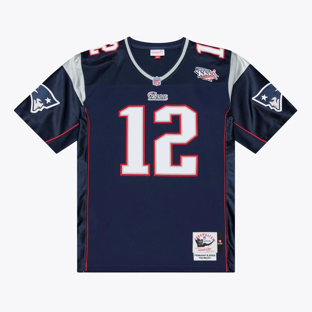 Tom Brady New England Patriots Mitchell & Ness Super Bowl XXXVI Authentic Throwback Jersey - Navy
