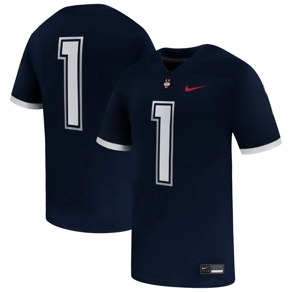 #1 UConn Huskies Nike  Game Football Jersey - Navy
