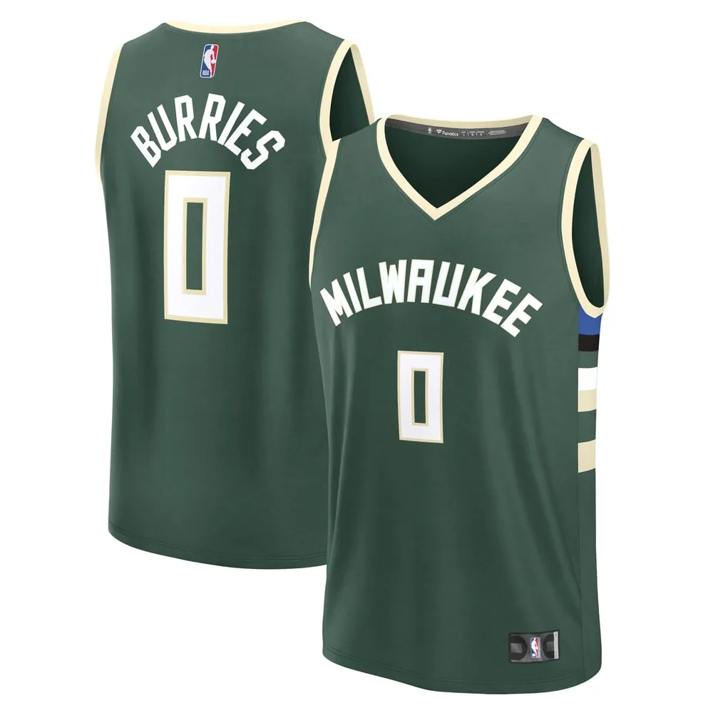 Brayden Burries Milwaukee Bucks Fanatics 2026 NBA Draft First Round Pick Fast Break Jersey - Icon Edition - Green