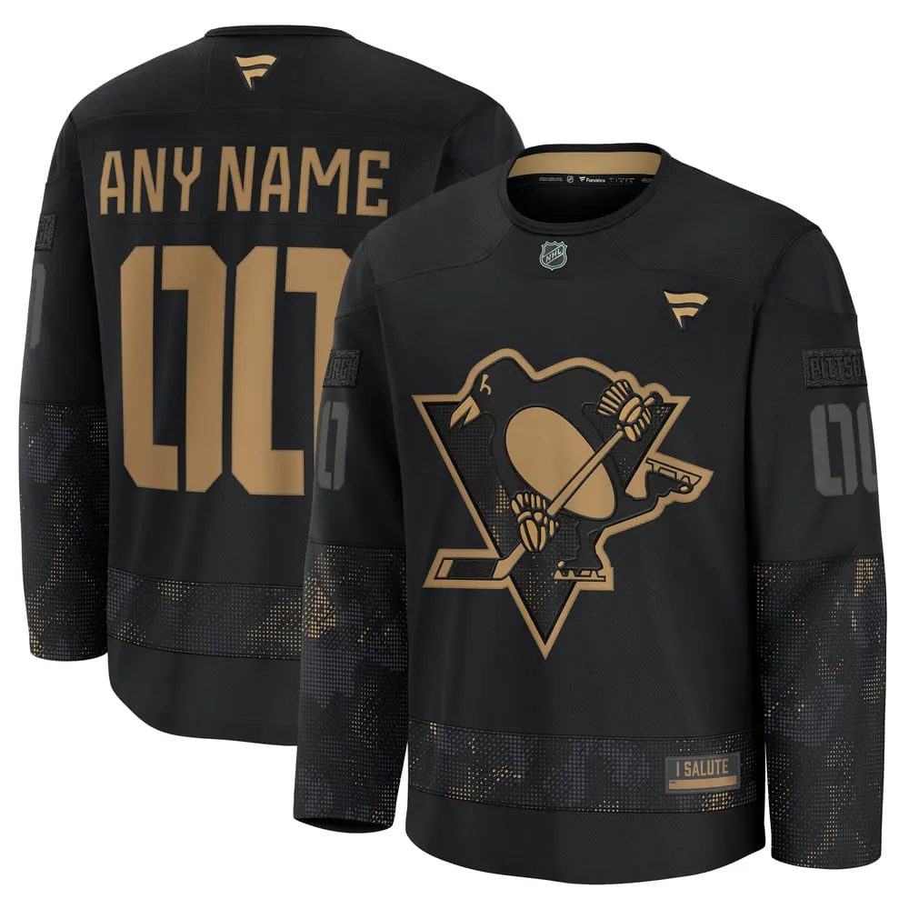 Pittsburgh Penguins Fanatics 2024 Military Appreciation Custom Practice Jersey - Black