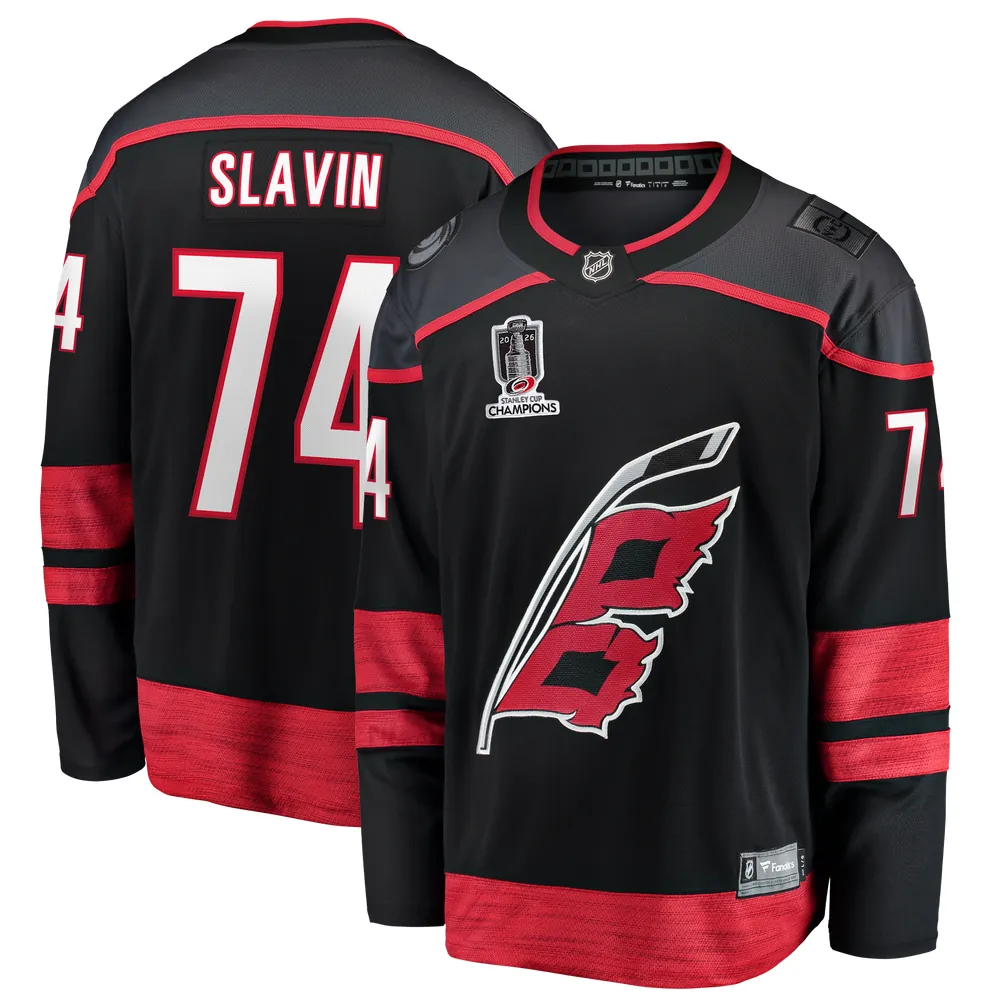 Jaccob Slavin Carolina Hurricanes Fanatics 2026 Stanley Cup Champions Home Breakaway Jersey - Black
