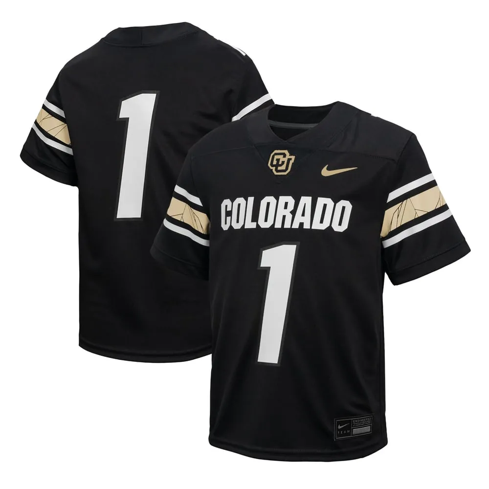 #1 Colorado Buffaloes Nike Toddler Throwback Untouchable Replica Football Jersey - Black