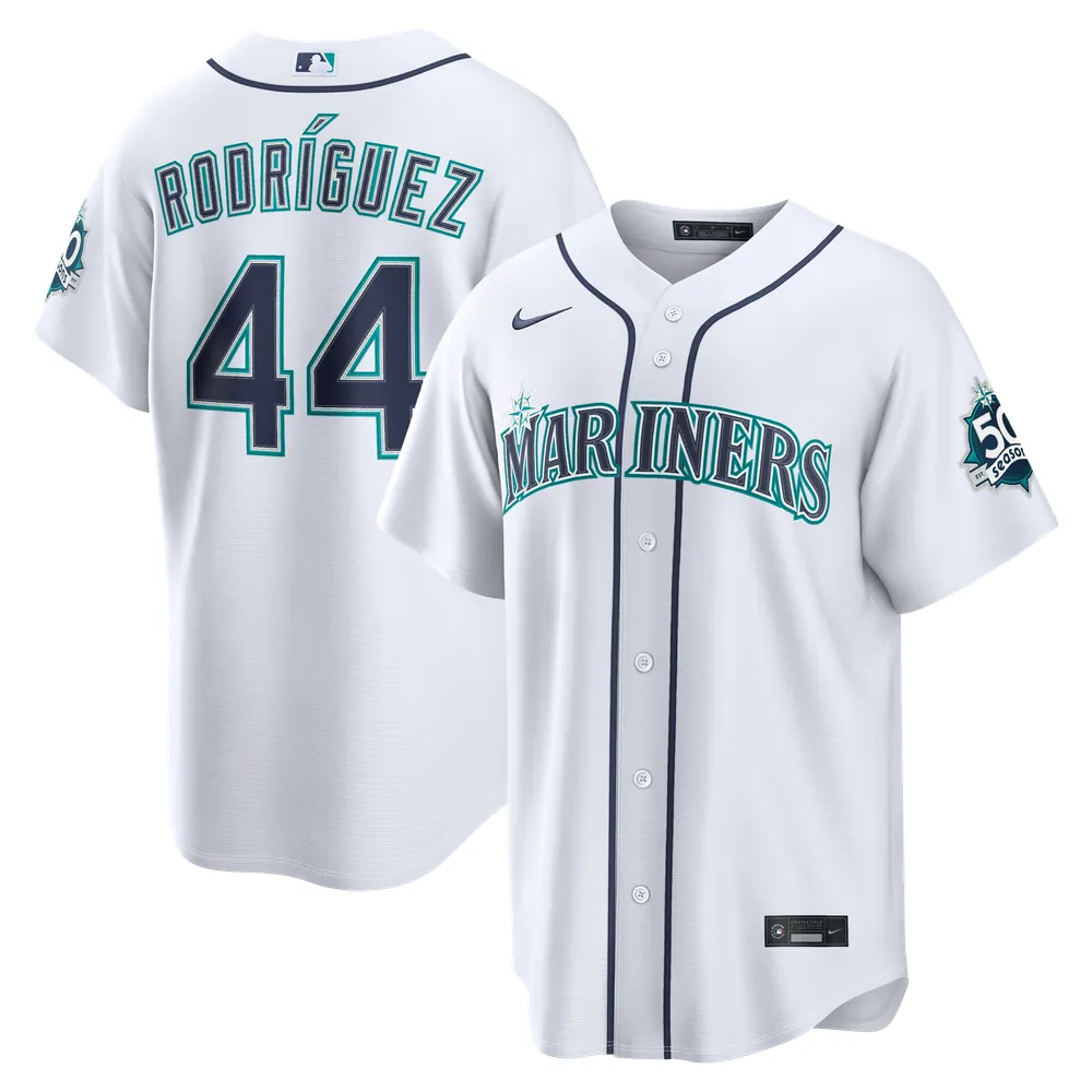 Julio Rodríguez Seattle Mariners Nike  Home Stadium 50th Season Patch Jersey - White