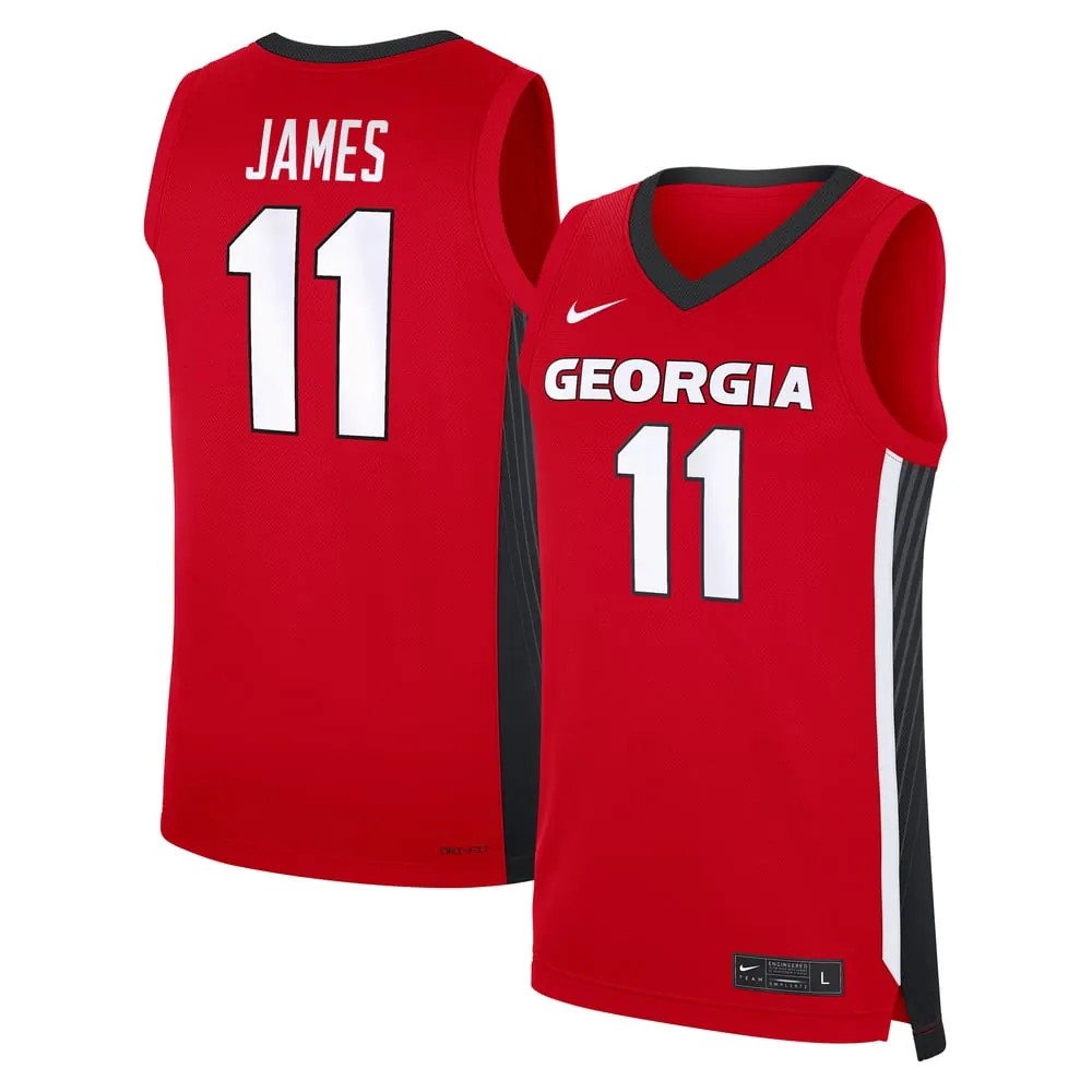Dylan James Georgia Bulldogs Nike NIL Men's Basketball Replica Jersey - Red