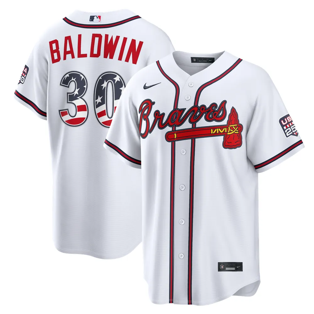 Fourth of July Atlanta Braves Drake Baldwin Nike White USA 250 Stadium Jersey