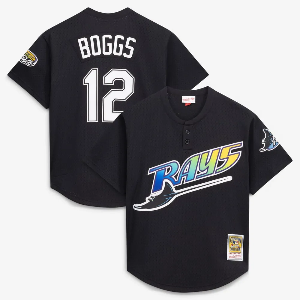 Wade Boggs Tampa Bay Rays Mitchell & Ness Authentic Batting Practice Jersey - Black
