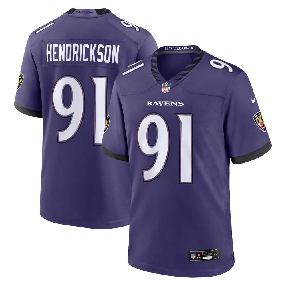 Trey Hendrickson Baltimore Ravens Nike Team Game Jersey - Purple
