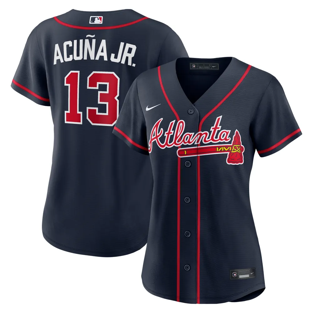 Ronald Acuña Jr. Atlanta Braves Nike Women's Alternate Replica Jersey - Navy