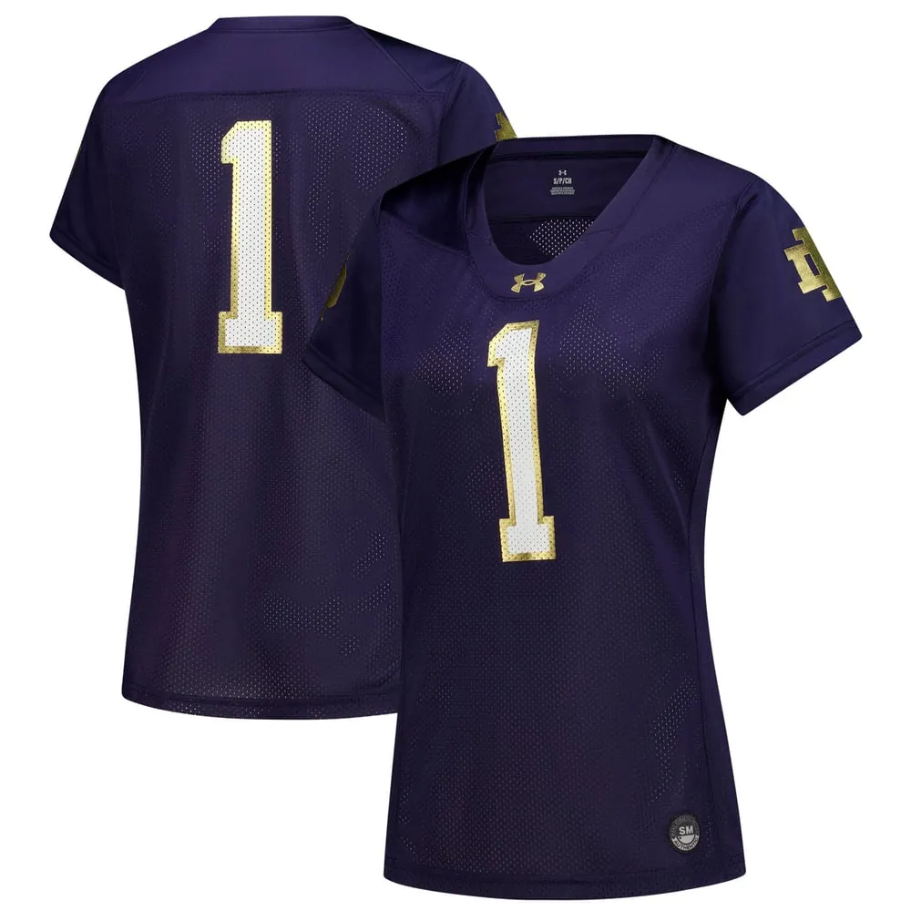 Notre Dame Fighting Irish Under Armour Women's #1 Replica Football Jersey - Navy