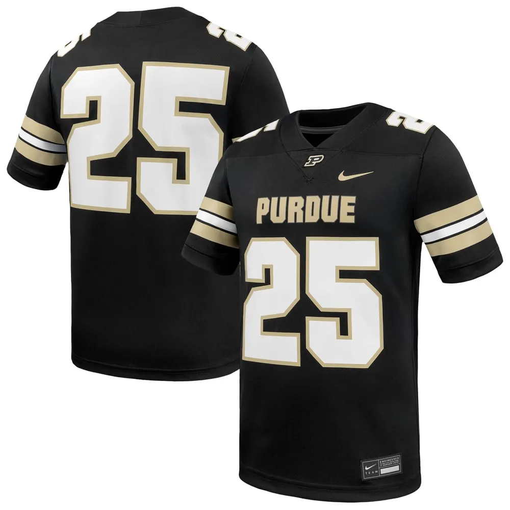 #25 Purdue Boilermakers Nike  Game Football Jersey - Black