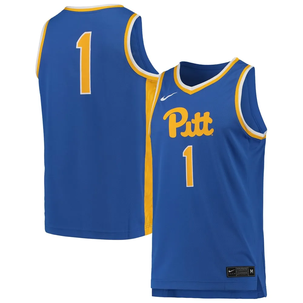 #1 Pitt Panthers Nike Team Replica Basketball Jersey - Royal