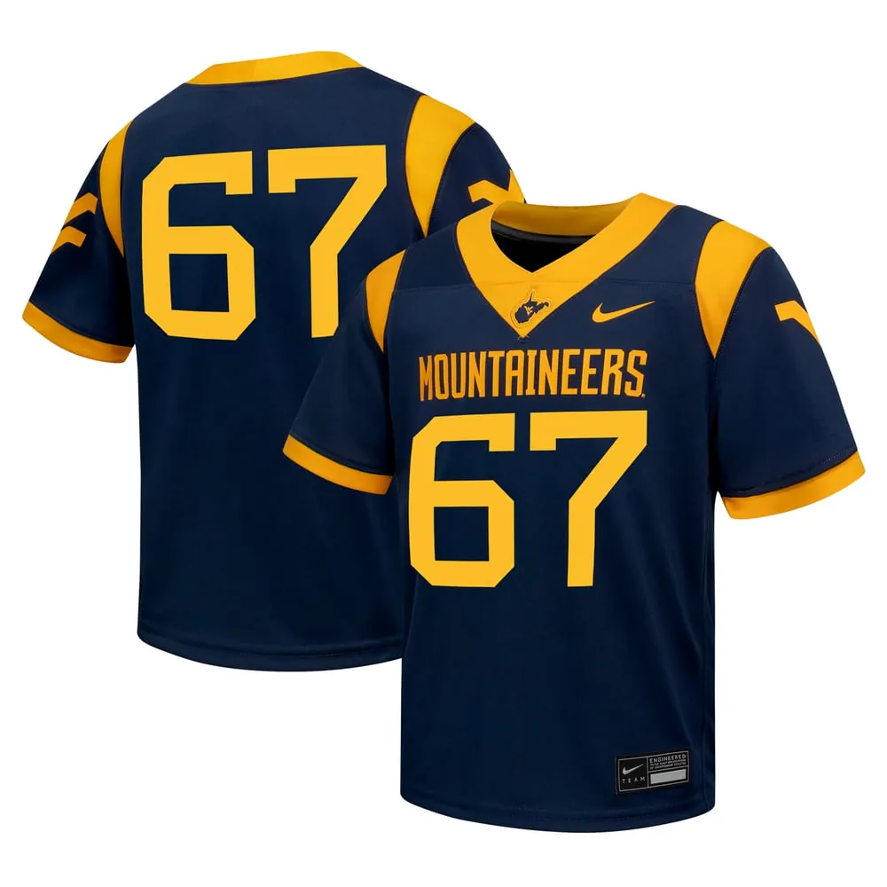#67 West Virginia Mountaineers Nike Youth Untouchable Football Jersey - Navy