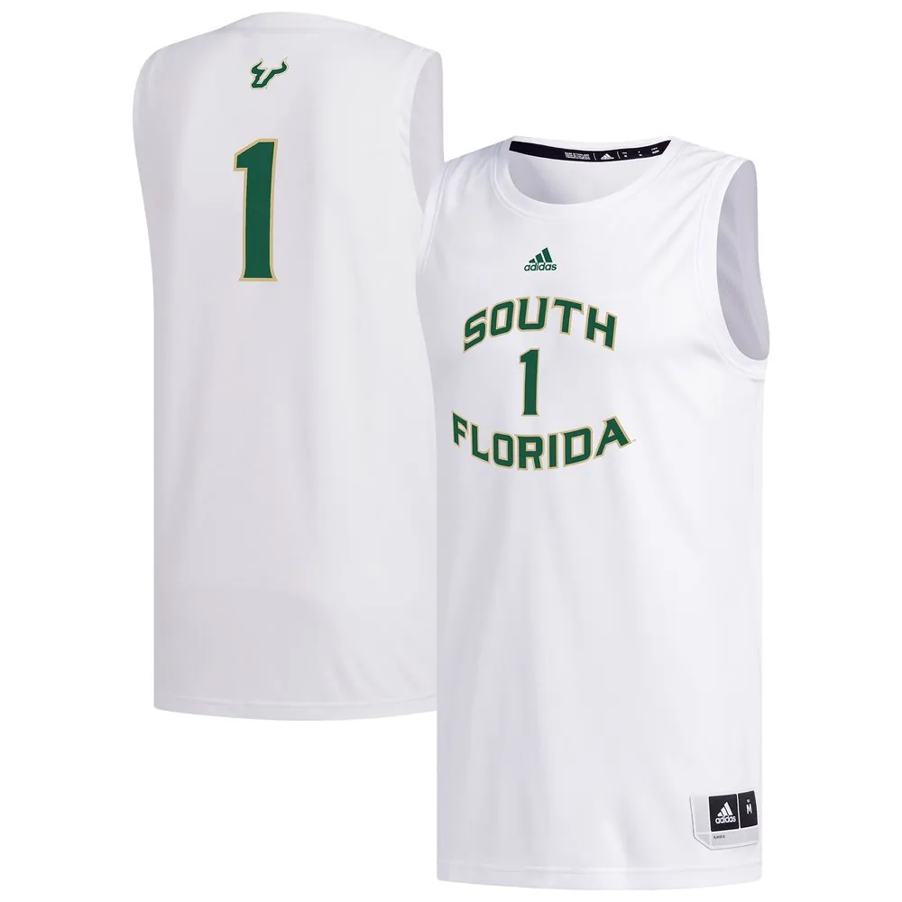 #1 South Florida Bulls adidas Replica Basketball Jersey - White