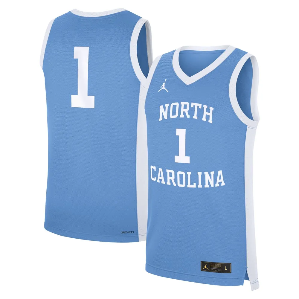 #1 North Carolina Tar Heels Jordan Brand Alternate Replica Jersey - Carolina Blue