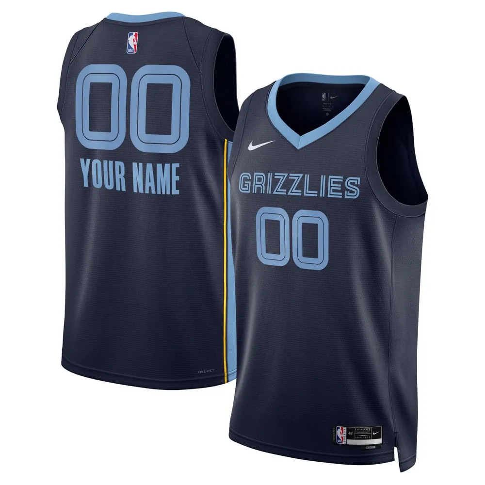 Memphis Grizzlies Nike Unisex Swingman Custom Jersey - Navy - Icon Edition