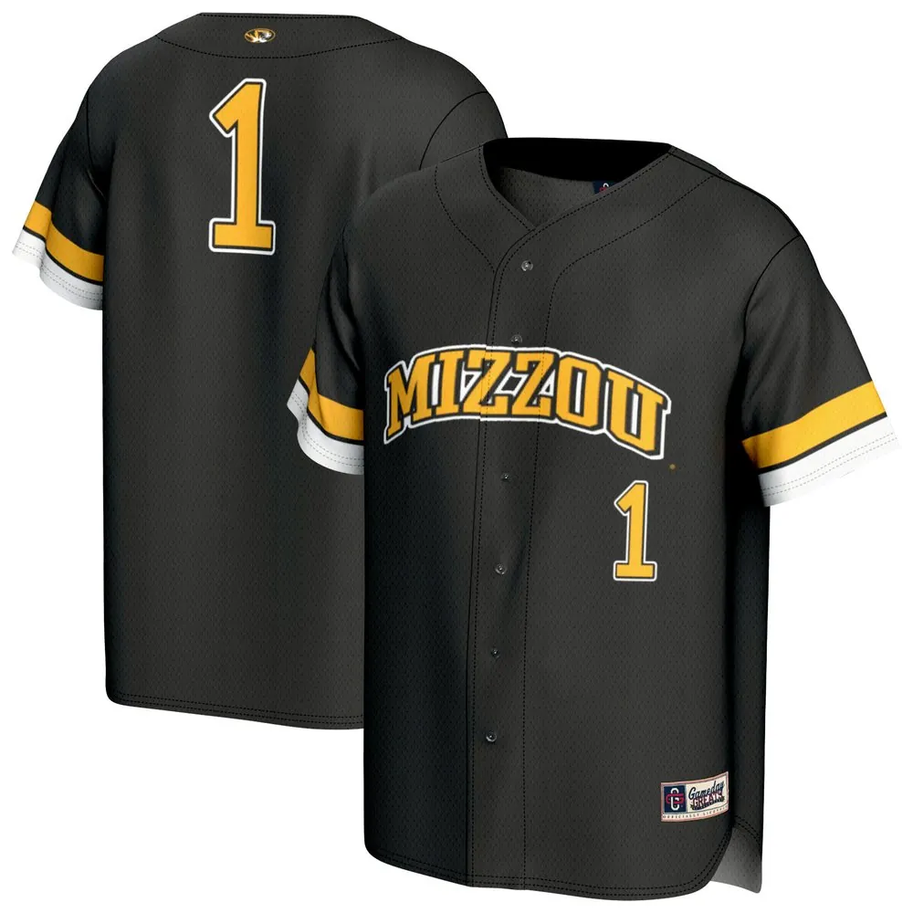 #1 Missouri Tigers GameDay Greats Unisex Lightweight Collegiate Baseball Fashion Jersey - Black