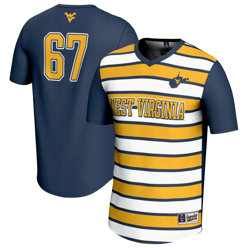 #67 West Virginia Mountaineers GameDay Greats Unisex Lightweight Soccer Fashion Jersey - Navy