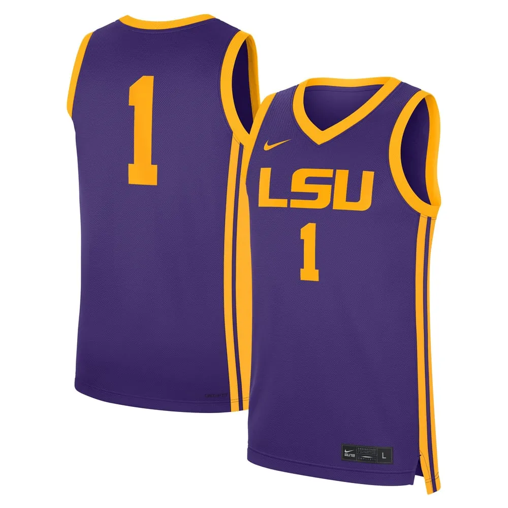 #1 LSU Tigers Nike Road Replica Jersey - Purple