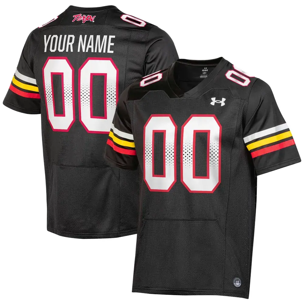 Maryland Terrapins Under Armour Custom Replica Football Jersey - Black