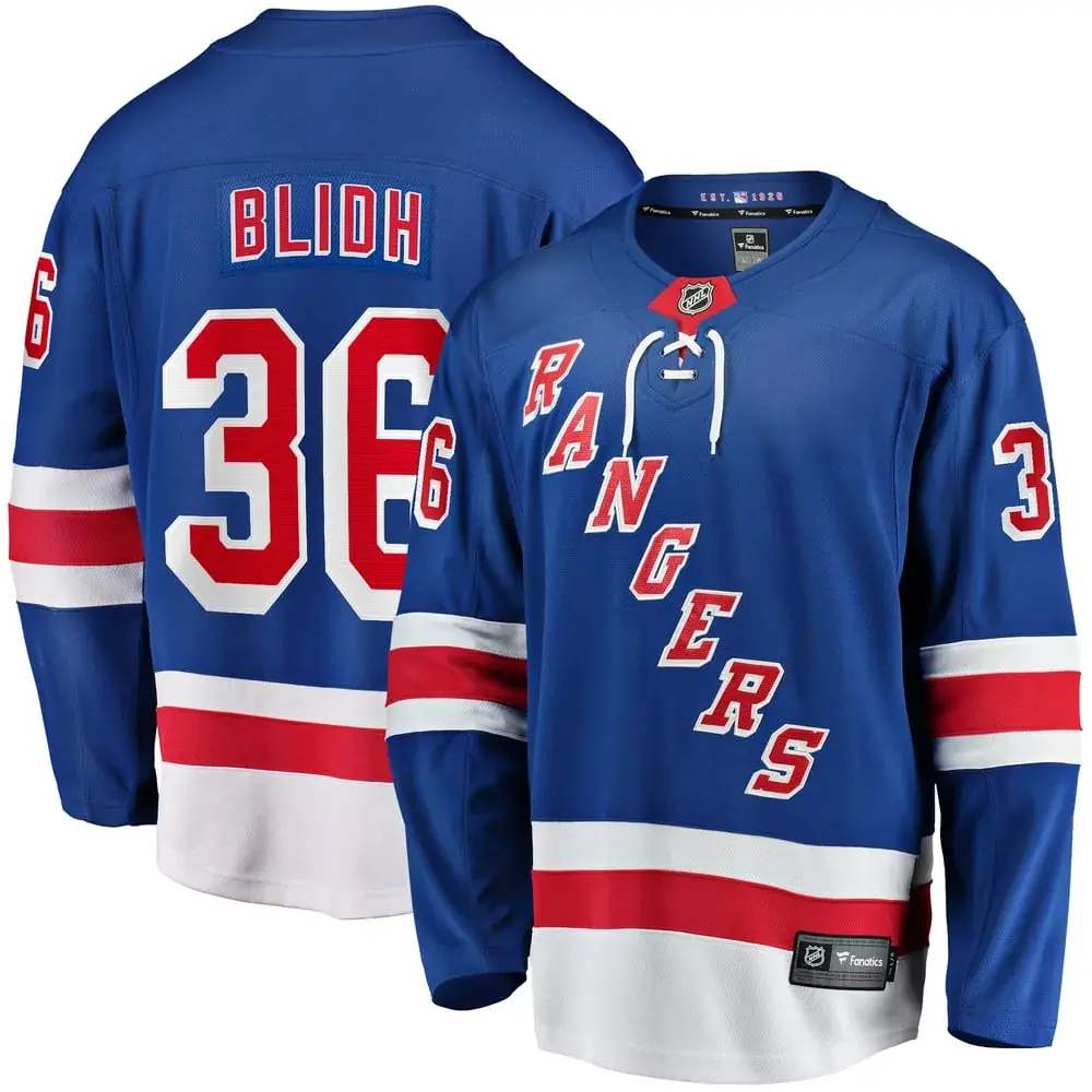 Anton Blidh New York Rangers Fanatics Home Breakaway Jersey - Blue
