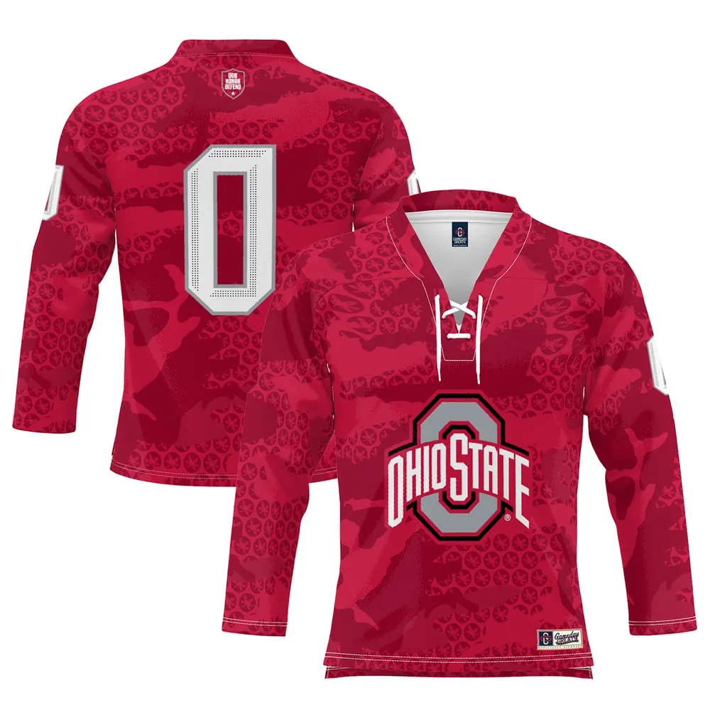 #0 Ohio State Buckeyes GameDay Greats Ice Hockey Jersey - Scarlet