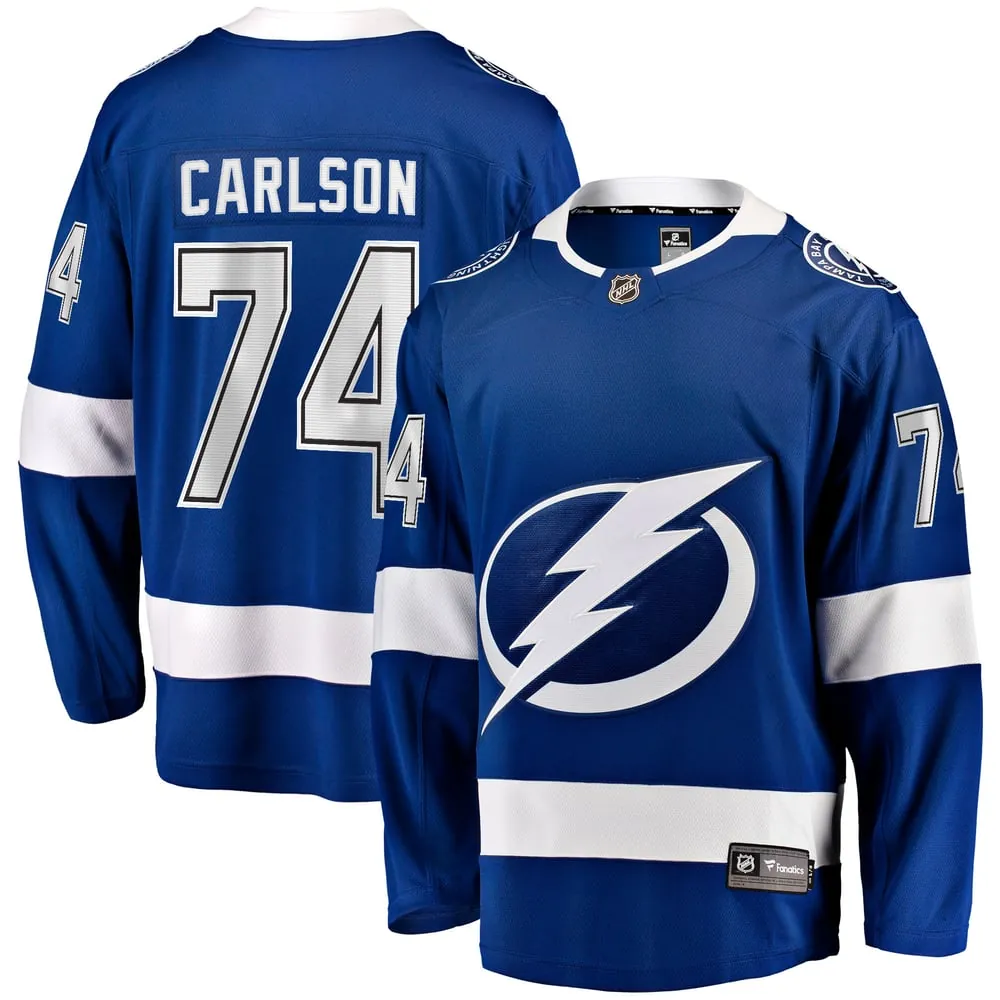 John Carlson Tampa Bay Lightning Fanatics Home Breakaway Jersey - Blue