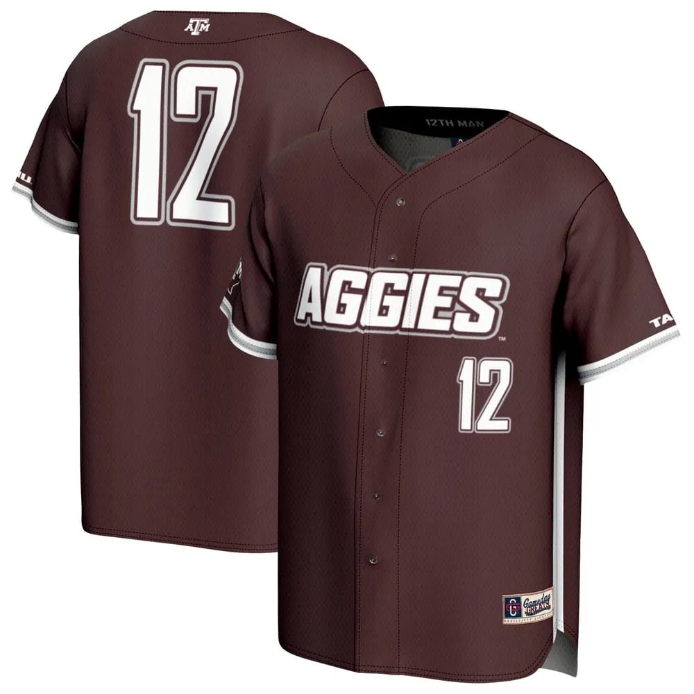 Texas A&M Aggies GameDay Greats Adult Lightweight Baseball Jersey - Maroon