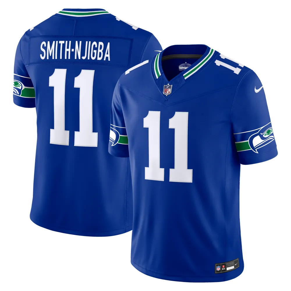 Jaxon Smith-Njigba Seattle Seahawks Nike Alternate Vapor F.U.S.E. Stitched Limited Jersey - Royal