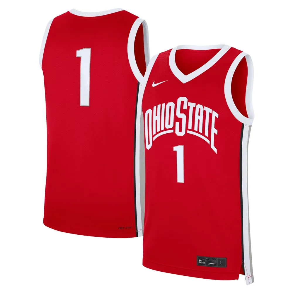 #1 Ohio State Buckeyes Nike Road Replica Jersey - Scarlet