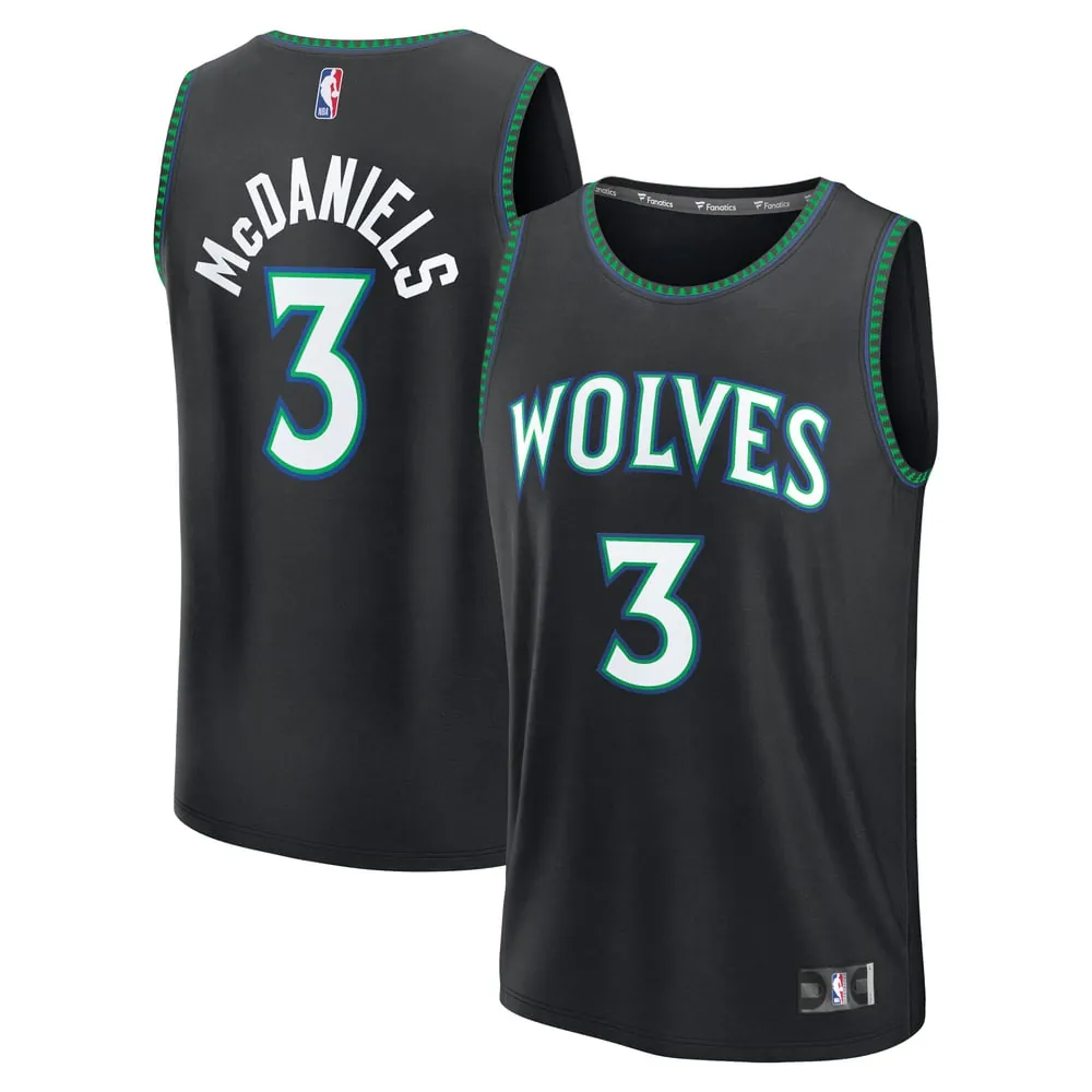 Jaden McDaniels Minnesota Timberwolves Fanatics Fast Break Jersey - Statement Edition - Black