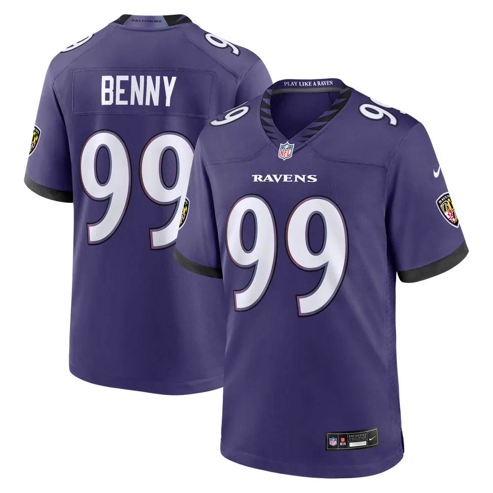 Rayshaun Benny Baltimore Ravens Nike Team Game Jersey - Purple