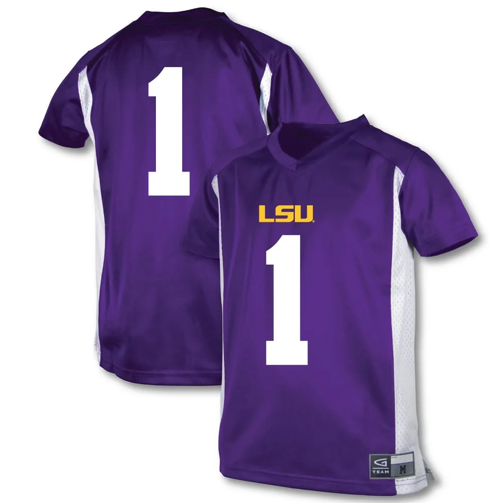 #1 LSU Tigers Garb Youth Football Jersey - Purple