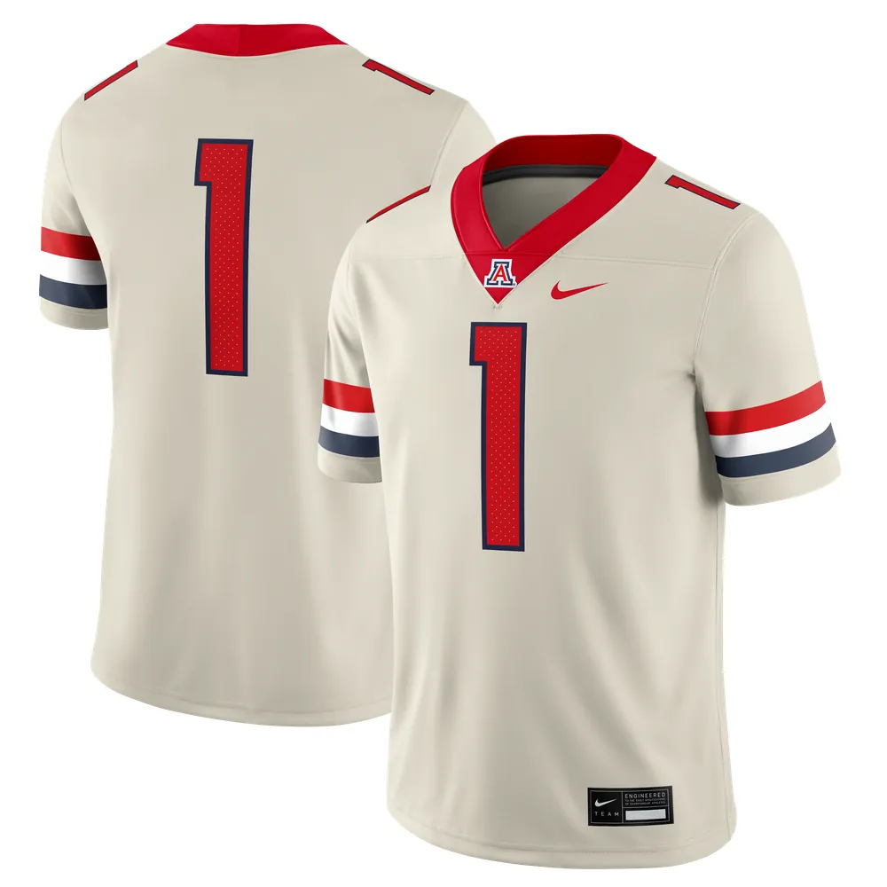 #1 Arizona Wildcats Nike Alternate Game Football Jersey - Cream