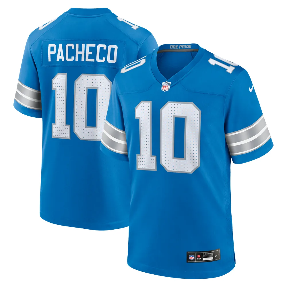 Isiah Pacheco Detroit Lions Nike Team Game Jersey -  Blue