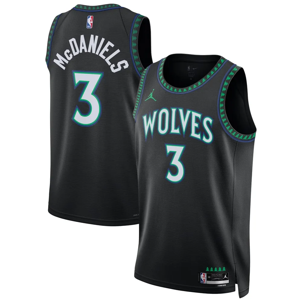 Jaden McDaniels Minnesota Timberwolves Jordan Brand Unisex Swingman Jersey - Statement Edition - Black