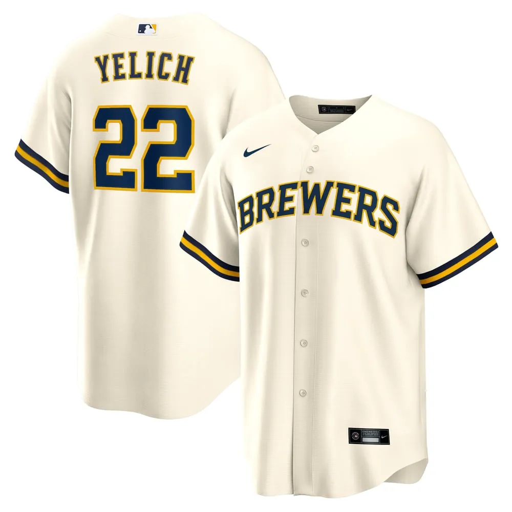Christian Yelich Milwaukee Brewers Nike Home Replica Player Jersey - Cream