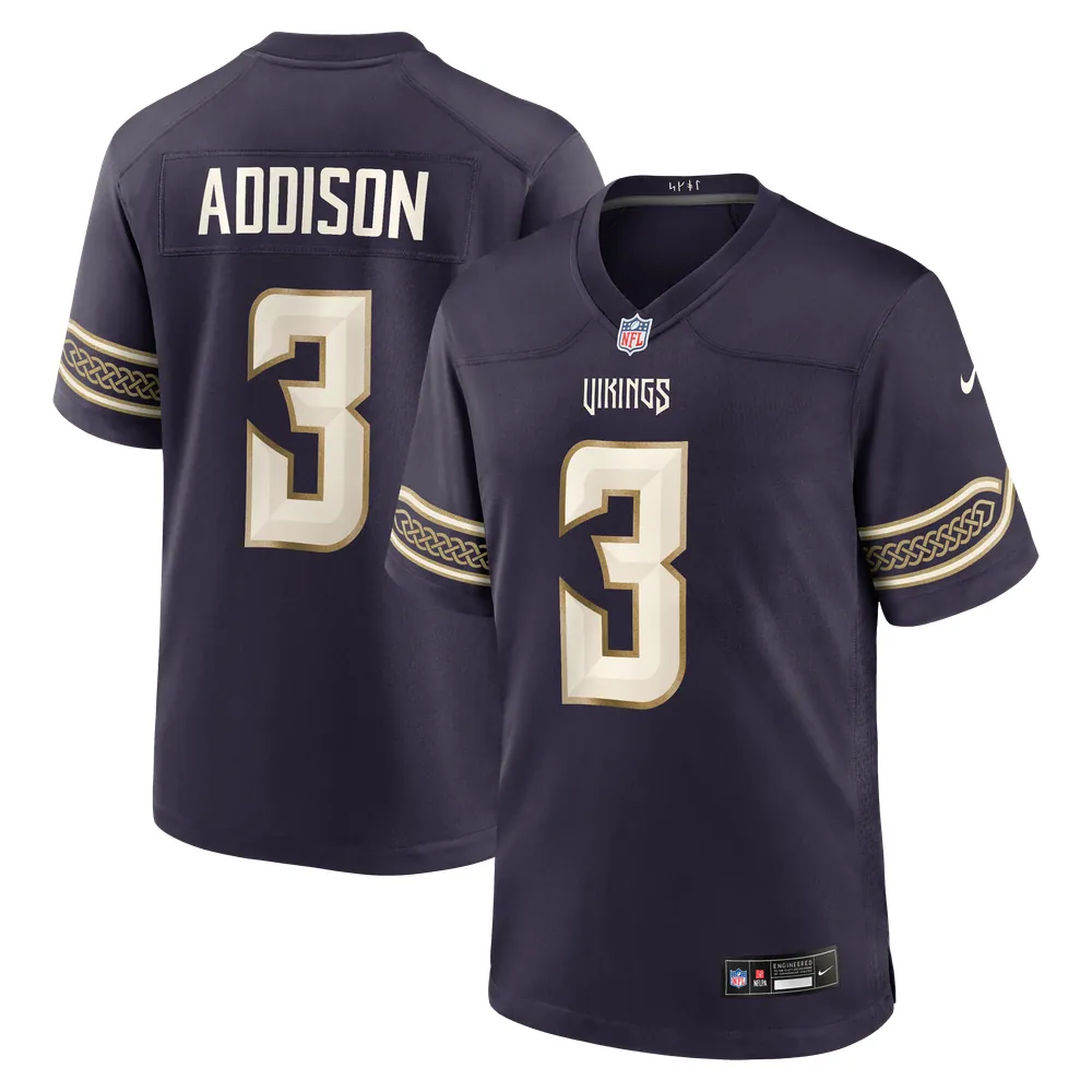 Jordan Addison Minnesota Vikings Nike 2026 Rivalries Collection Game Jersey - Purple