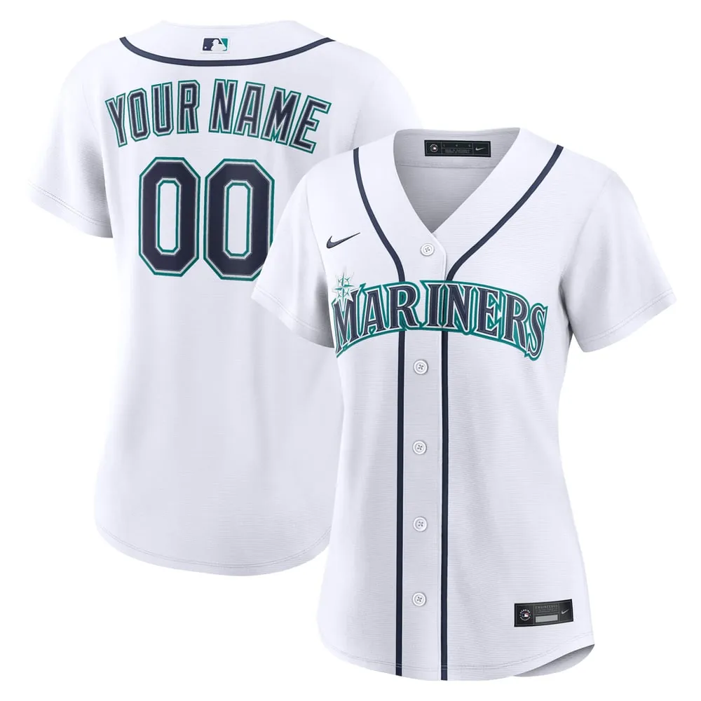 Seattle Mariners Nike Women's Home Replica Custom Jersey - White