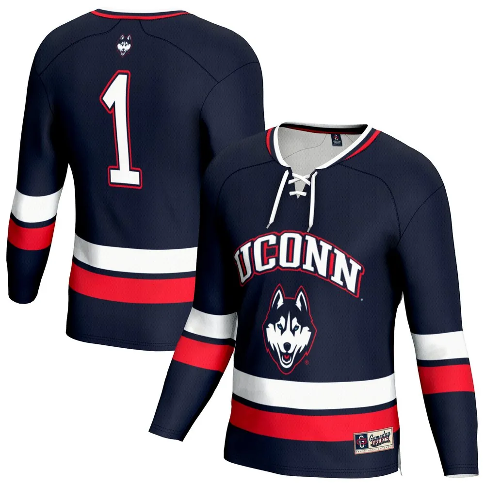 UConn Huskies GameDay Greats Unisex Lightweight Men's Hockey Team Fashion Jersey - Navy