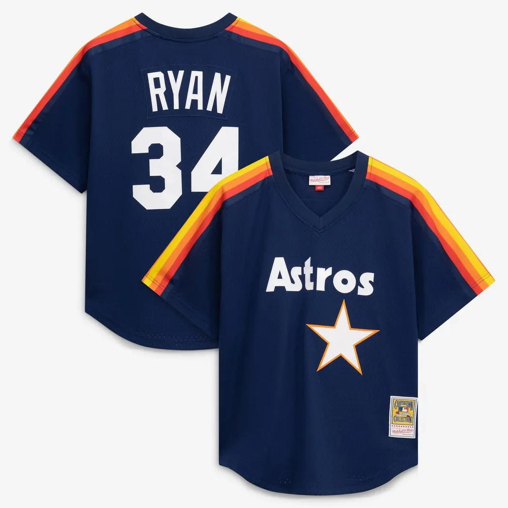 Nolan Ryan Houston Astros Mitchell & Ness Authentic Batting Practice Jersey - Navy