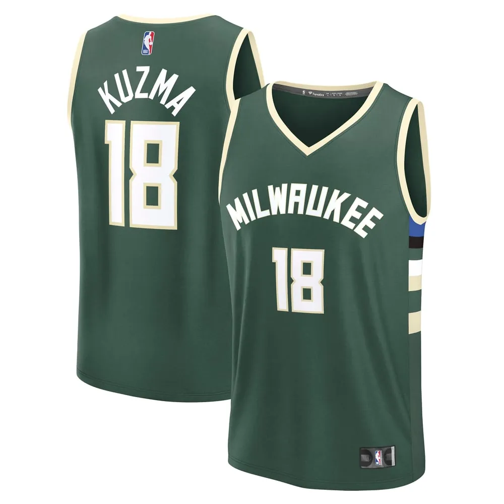 Kyle Kuzma Milwaukee Bucks Fanatics Fast Break Replica Player Jersey - Icon Edition - Hunter Green
