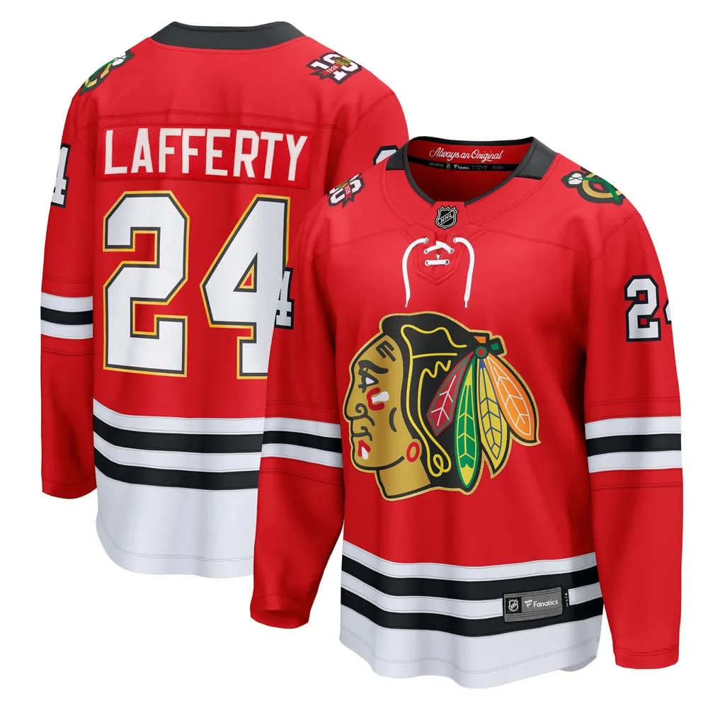 Sam Lafferty Chicago Blackhawks Fanatics Centennial Breakaway Player Jersey - Red