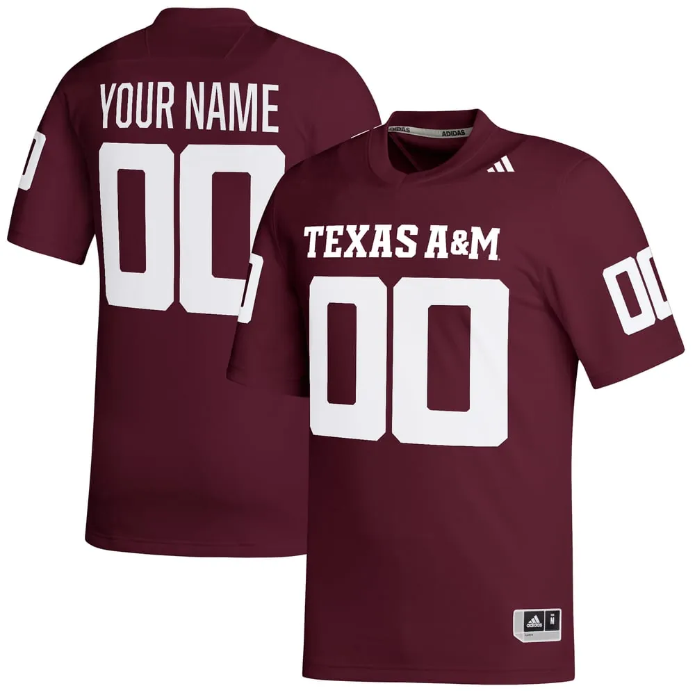 Texas A&M Aggies adidas Custom Replica Football Jersey - Maroon