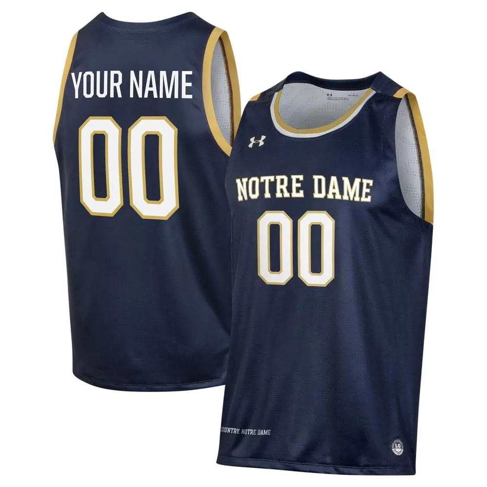 Notre Dame Fighting Irish Under Armour Custom Alternate Basketball Jersey - Navy