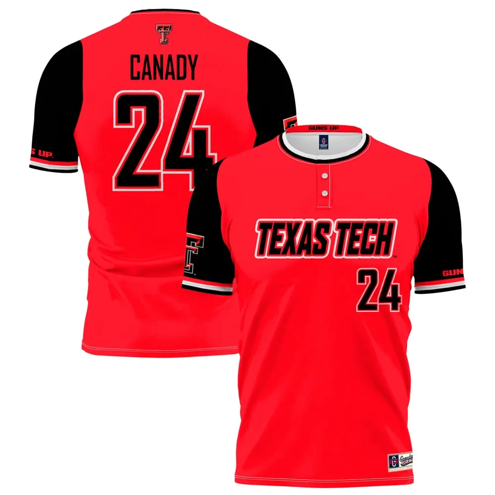 NiJaree Canady Texas Tech Red Raiders GameDay Greats Unisex Softball Fashion Jersey - Red