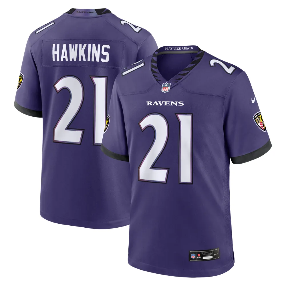 Jaylinn Hawkins Baltimore Ravens Nike Team Game Jersey - Purple