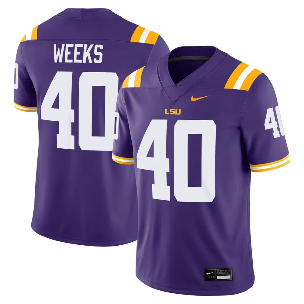 Whit Weeks LSU Tigers Nike Home Game Jersey - Purple