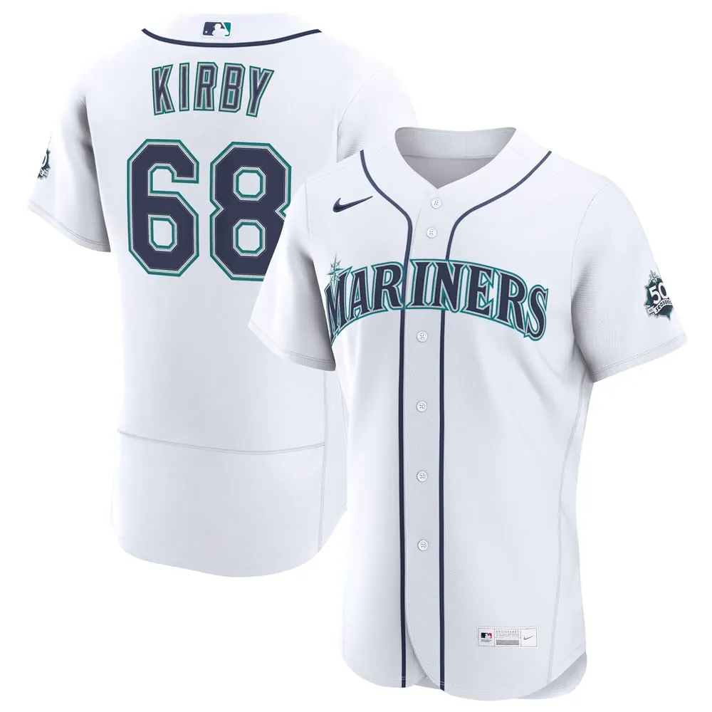 George Kirby Seattle Mariners Nike Home 50th Season Authentic Jersey - White
