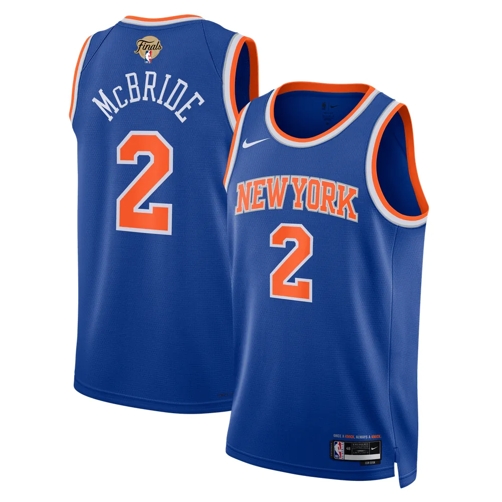 Miles McBride New York Knicks Nike Unisex 2026 NBA Finals Patch Swingman Jersey - Icon Edition - Blue